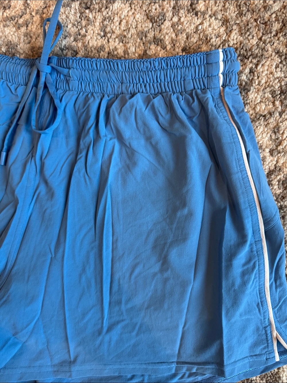 lululemon Pace Rival High-Rise Short 3”, Light Blue with White Piping, Size 12 - Picture 2 of 7